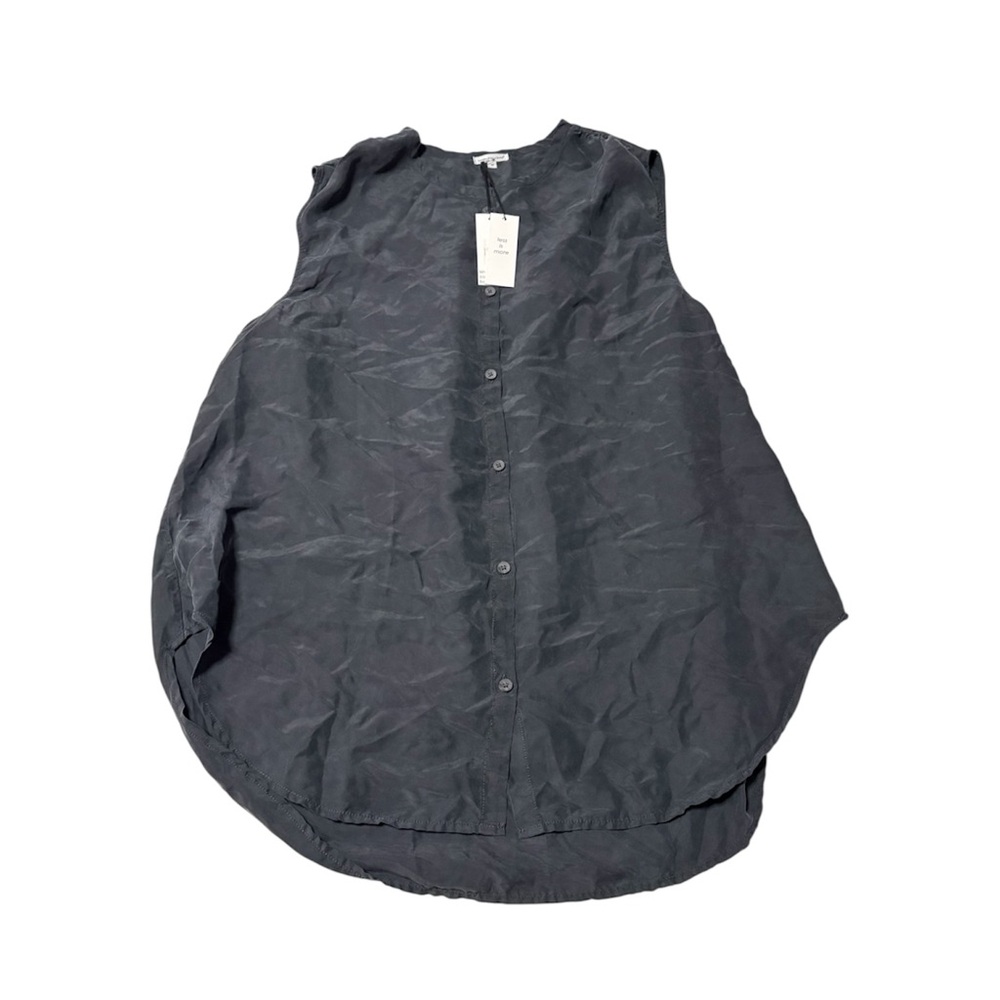 Chic Charcoal Button-Down Blouse NWT - image 1
